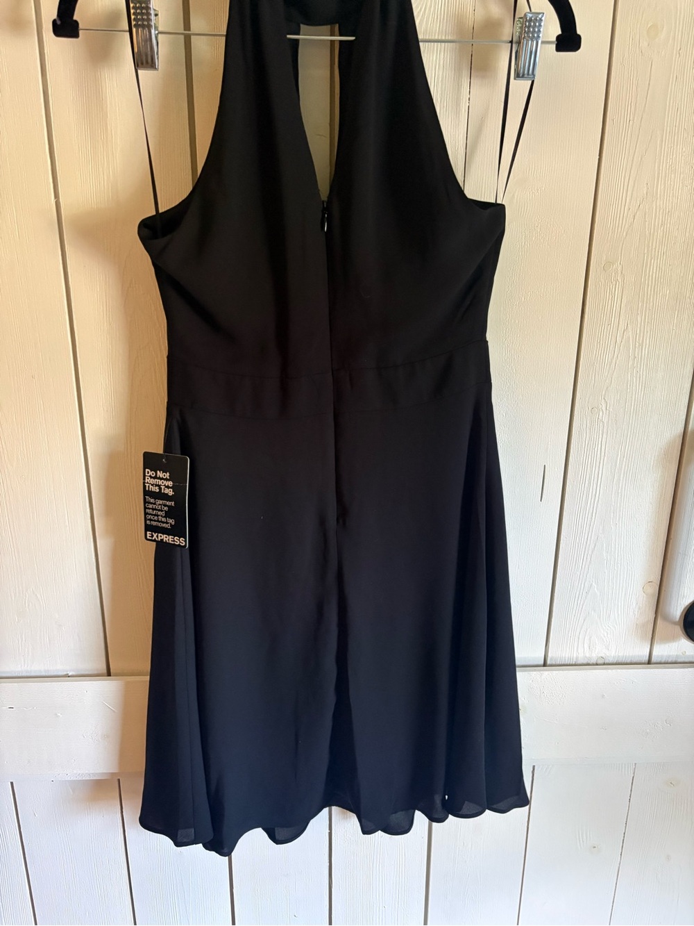 Express Black Halter Mini Dress NWT - Picture 4 of 6